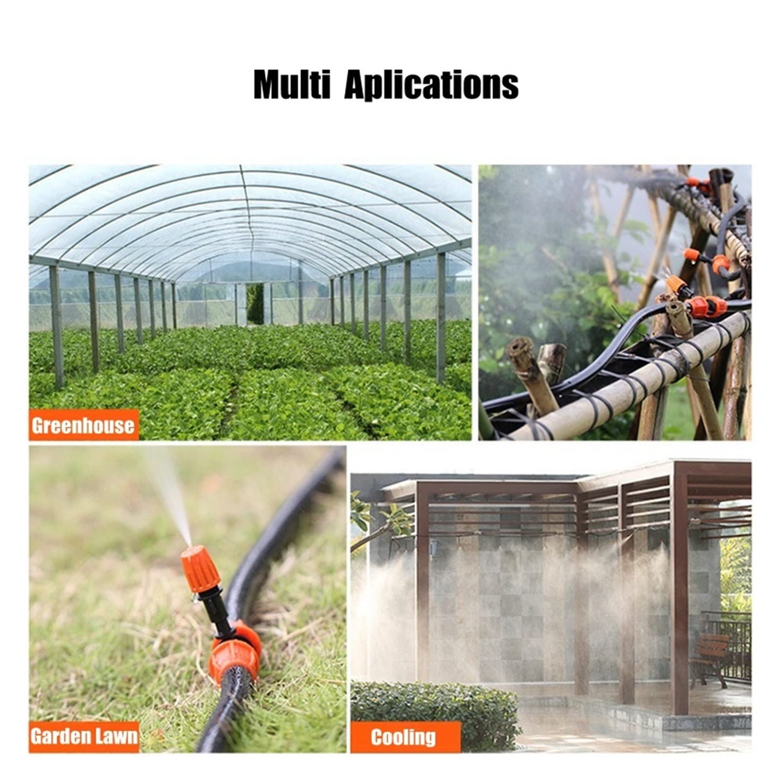 Greenhouse Micro Drip Nawadnianie 3~10m Micro Drip systemu nawadniania trawników Szklarnia ogród Nawadnianie rozpylania Nozzle Podlewanie Kit Ogrodnictwo Podlewanie systemu (Color : 10m Kits)
