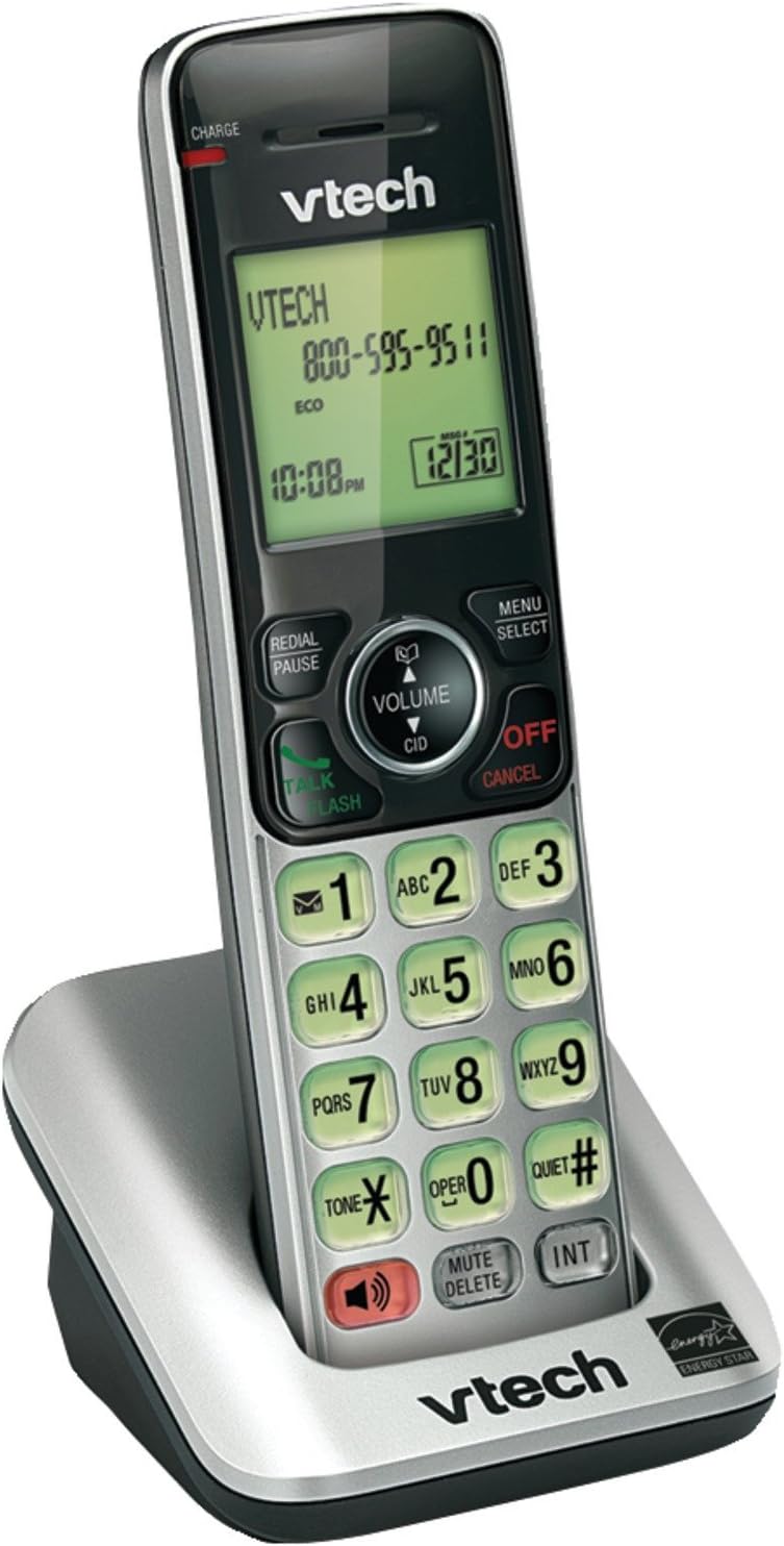 VTech CS6609 Accessory Cordless Handset, Silver/Black Requires a VTech CS6619, CS6629, CS6648, or CS6649 Expandable Phone System to Operate (Renewed)