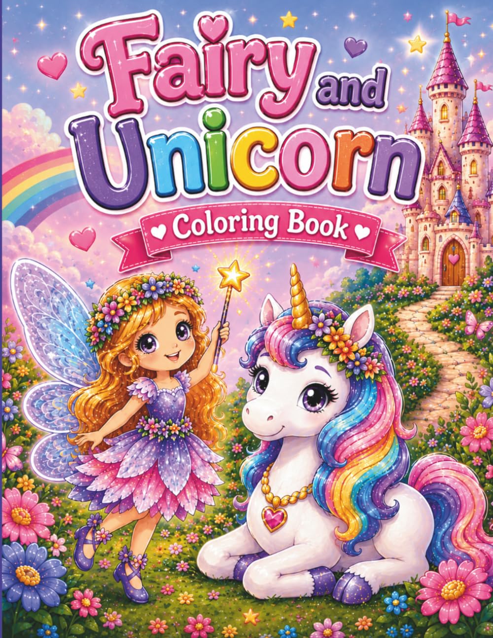 Fairy & Unicorn Coloring Book