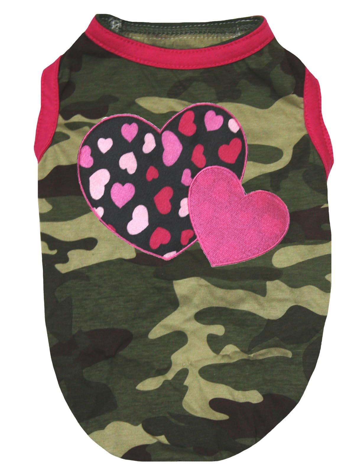 Chemise pour chien grand poitrail motif cœurs rose XXXL anti frottement