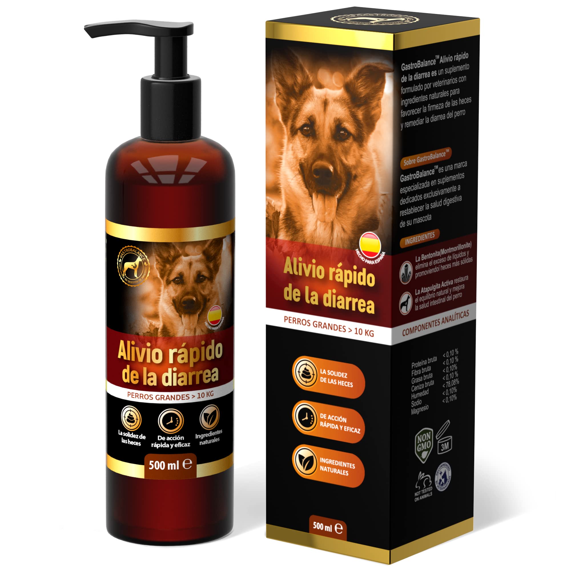 Diarrhée chien traitement rapide grands chiens de plus de 10 kg 500ml