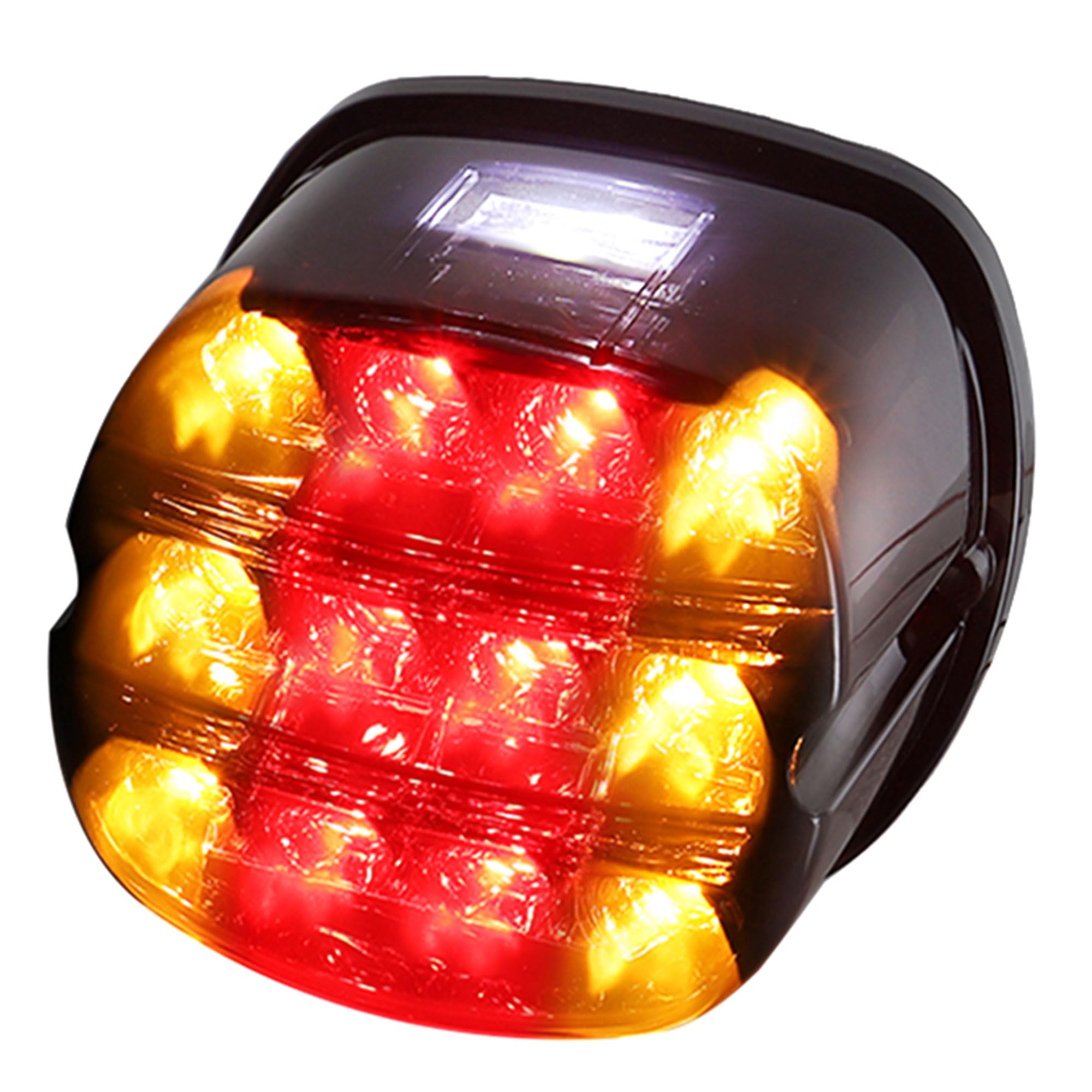 Akmties Smoked Road king Motorcycle taillights with Amber Turn signals and white licence plate LED bright red brake for Sportster XL1200C Custom