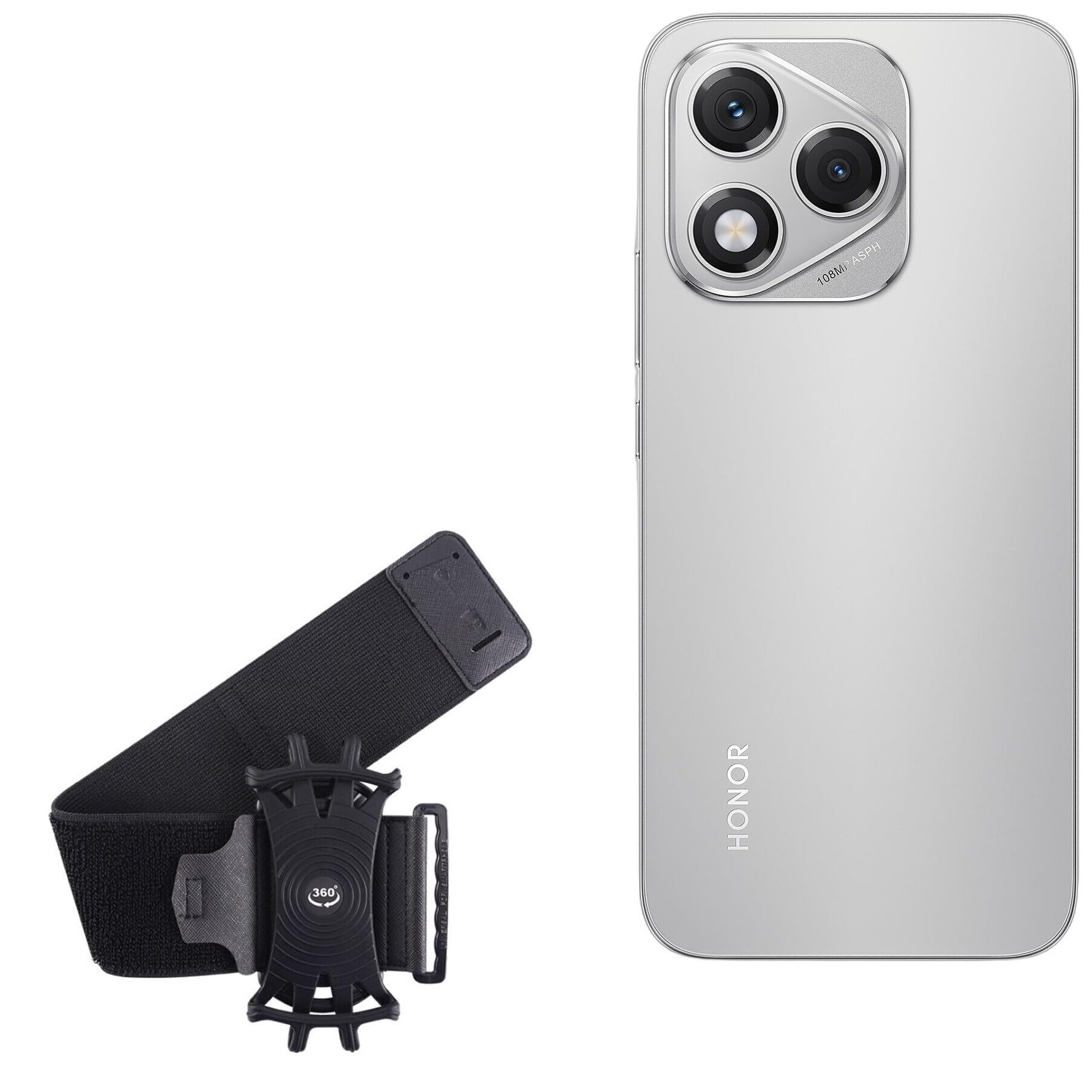 BoxWave Holster Compatible with Honor 400 Lite - ActiveStretch Sport Armband, Adjustable Armband for Workout and Running - Jet Black