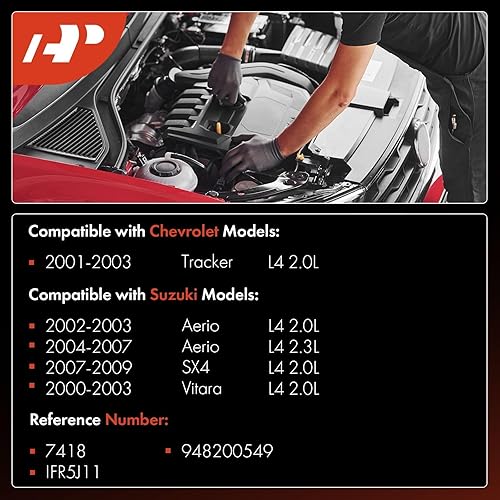 Miniatura 2 de A-Premium Iridium Platinum Bujías compatibles con Suzuki SX4 2007-2009, Aerio 2002-2007, Vitara 2000-2003 y Chevrolet Tracker 2001-2003, 2.0L 2.3L,
