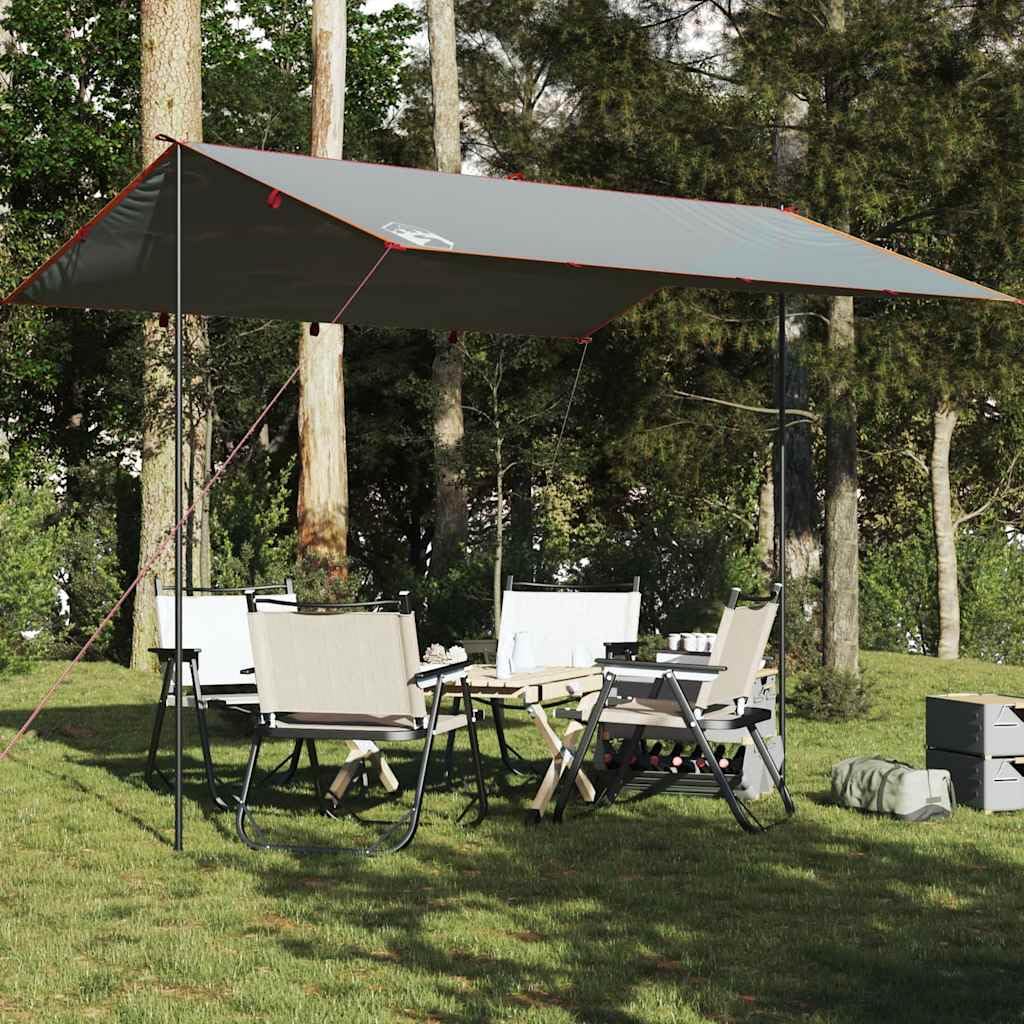 Telone da campeggio grigio e arancione, 360 x 294 cm, impermeabile, telo per tenda protezione solare per esterni, campeggio, escursionismo, amaca 94660