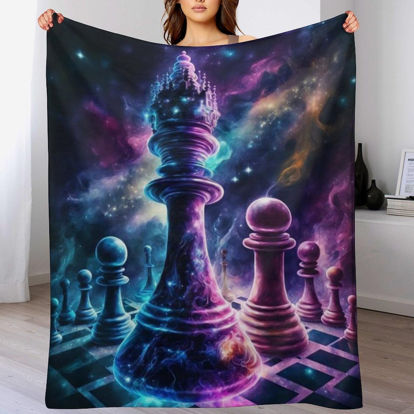 Manta de franela suave Sternry Sky con acabado premium de 130x150cm
