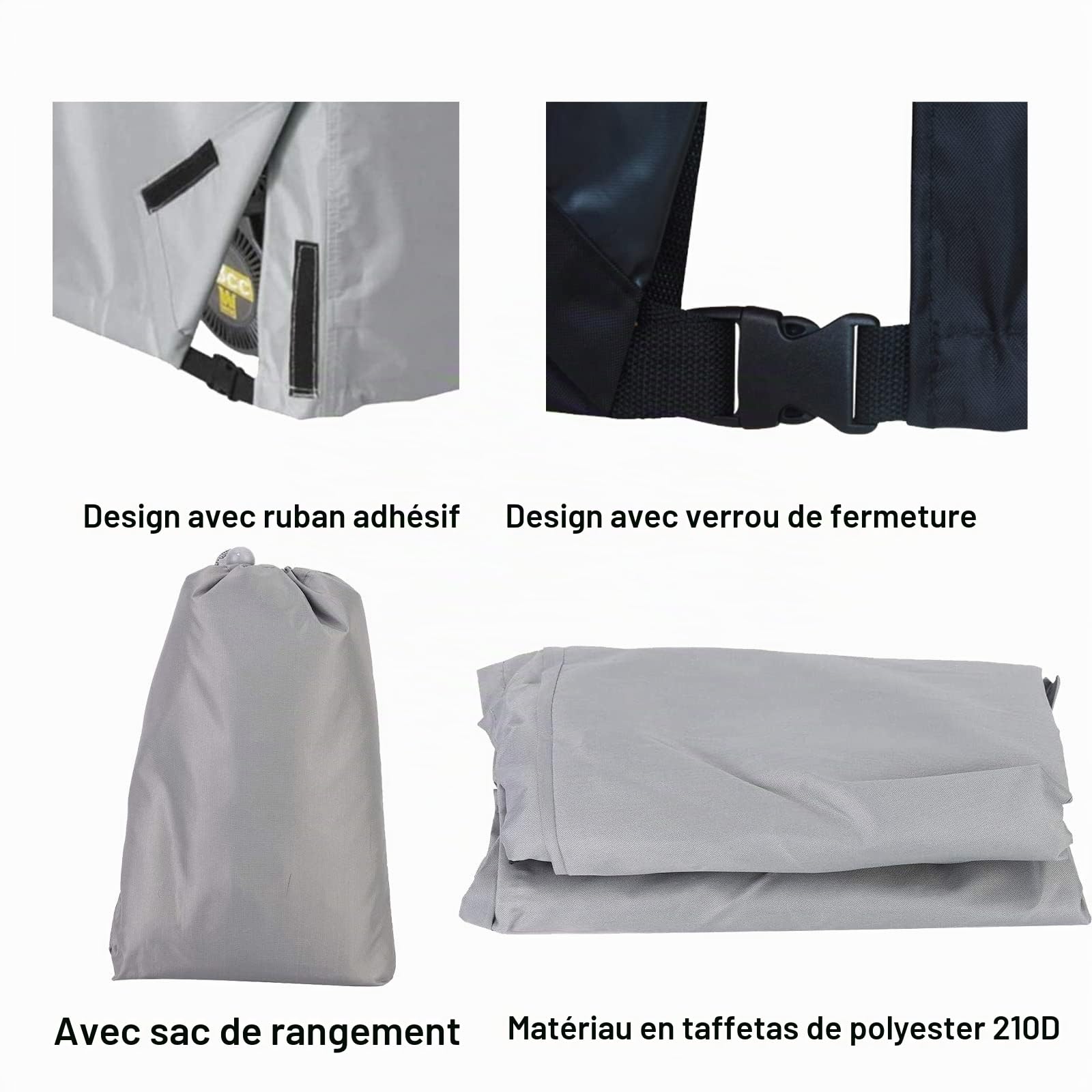 OUKENS Couverture de générateur électrique, Protection de générateur couvre électrique de Patio de Jardin extérieur adaptée à la Plupart des générateurs 3000-5000 Watts,couverture d'équipement (Gris)