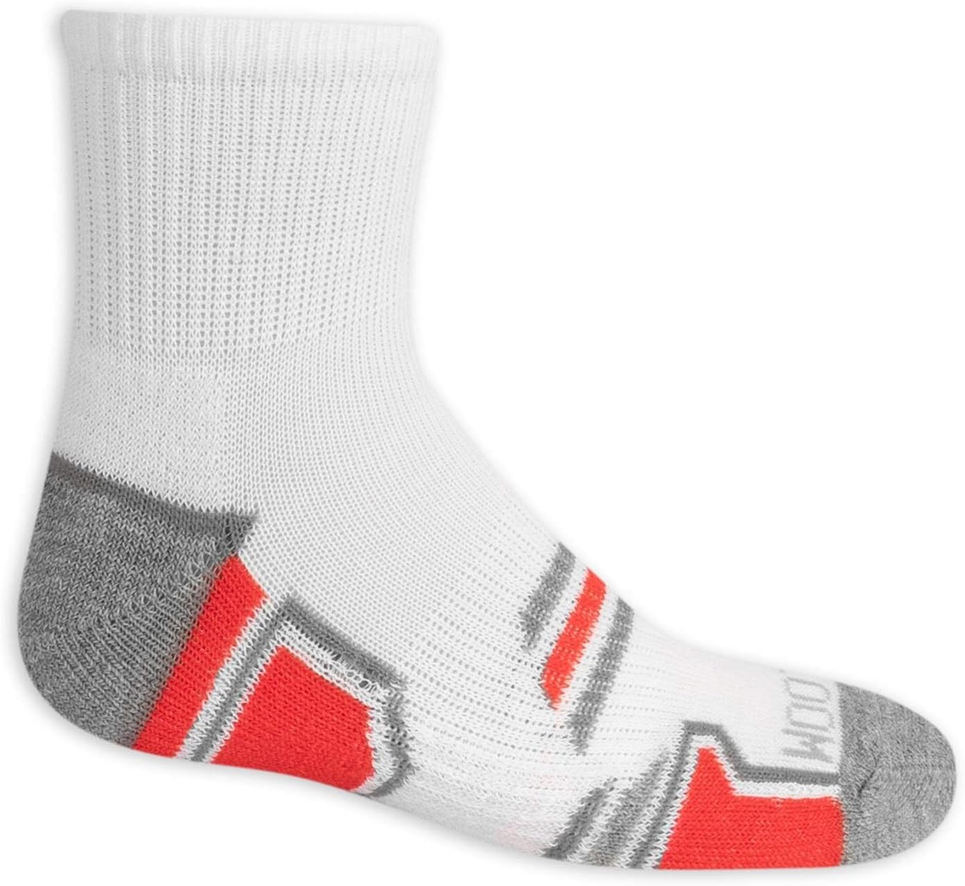 Fruit of the Loom Boys' 6-Pair Half Cushion Ankle Socks (Medium (Shoe 9-2.5), White)