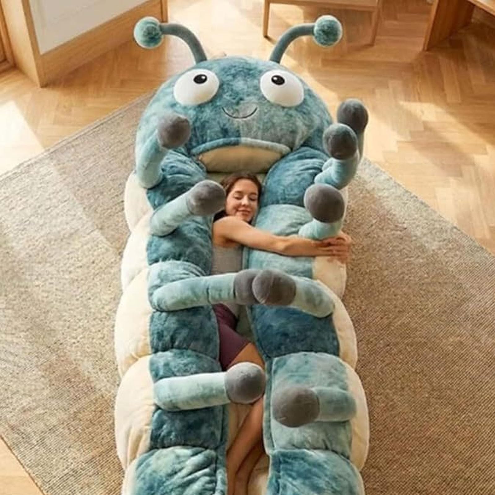 2026 New Catapillar Sleeping Bag, Hugging Caterpillar Sleeping Bags, Plush Cocoon Lounge Pod with Adjustable Pull Cord, Oversized Caterpillar Sleeping Bag for Home, Dorm, Travel Naps — view 6