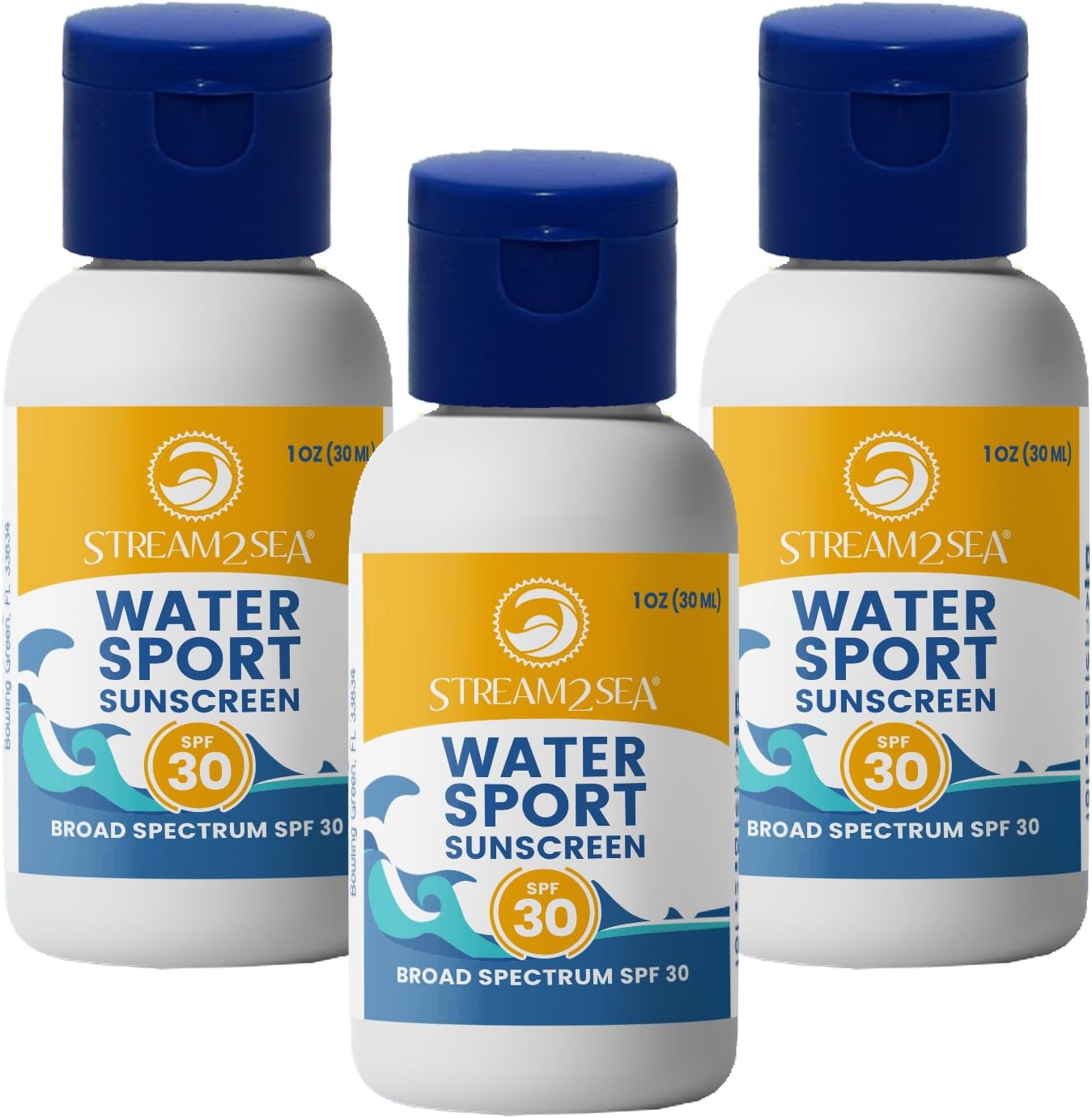 SPF 30 Mineral Sunscreen Biodegradable and Reef Safe, 1 Fl oz Travel Size Pack of 3, Paraben Free Non Greasy and Moisturizing Mineral Sunscreen For Face and Body Against UVA and UVB