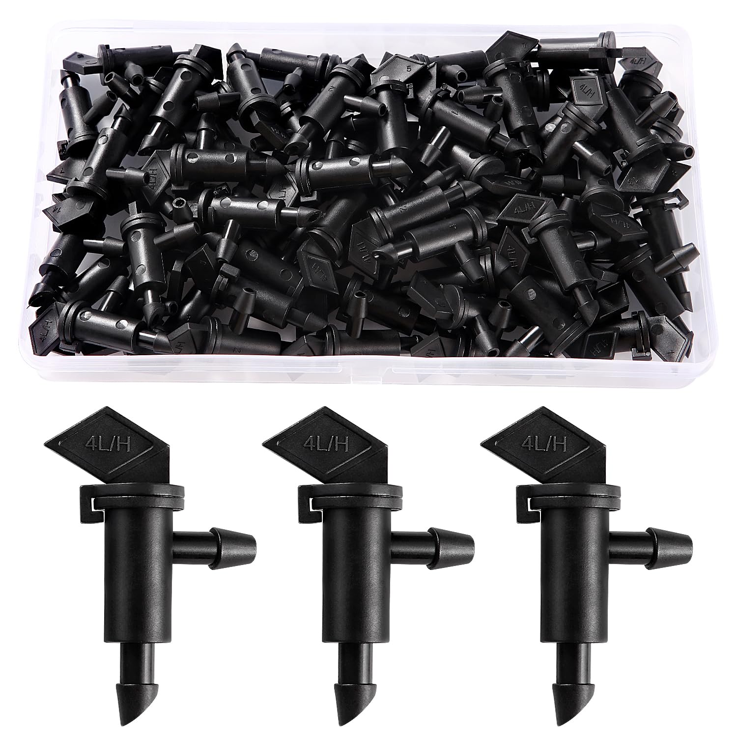 VooGenzek 60 PCS 1 GPH 4 L/H Irrigation Flag Dripper, Drip Emitter for Garden Emitter Sprinkler Drippers