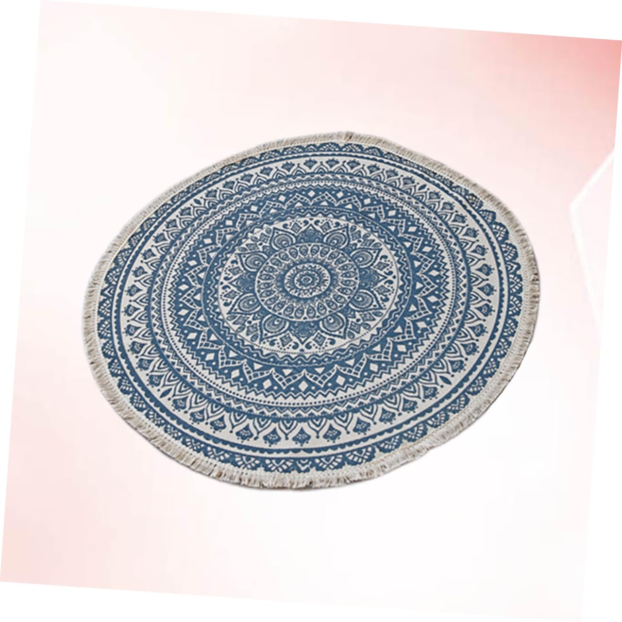 Alfombra Redonda Felpuda Antideslizante Moderna y para Sala De Algodón Decorativa