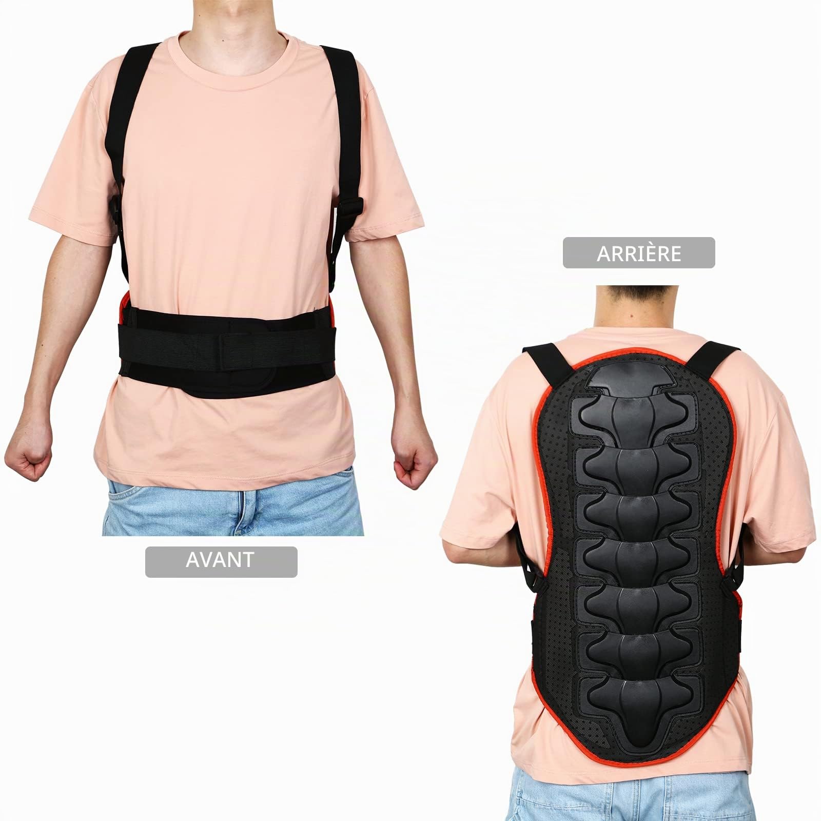 Protection dorsale moto taille universelle homme femme gilet de protection pour moto, ski, snowboard