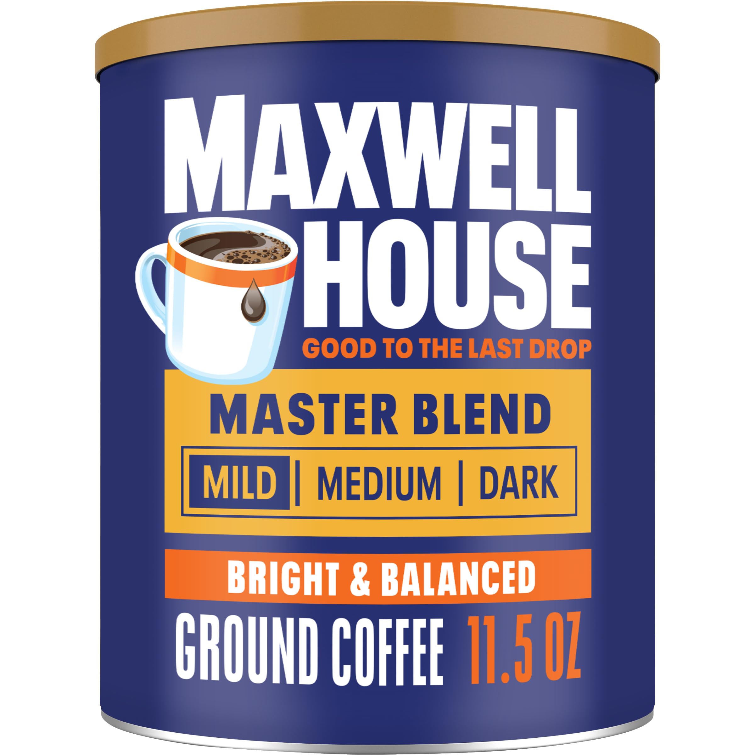 Maxwell House Master Blend Light Roast Ground Coffee (11.5 oz Canister)