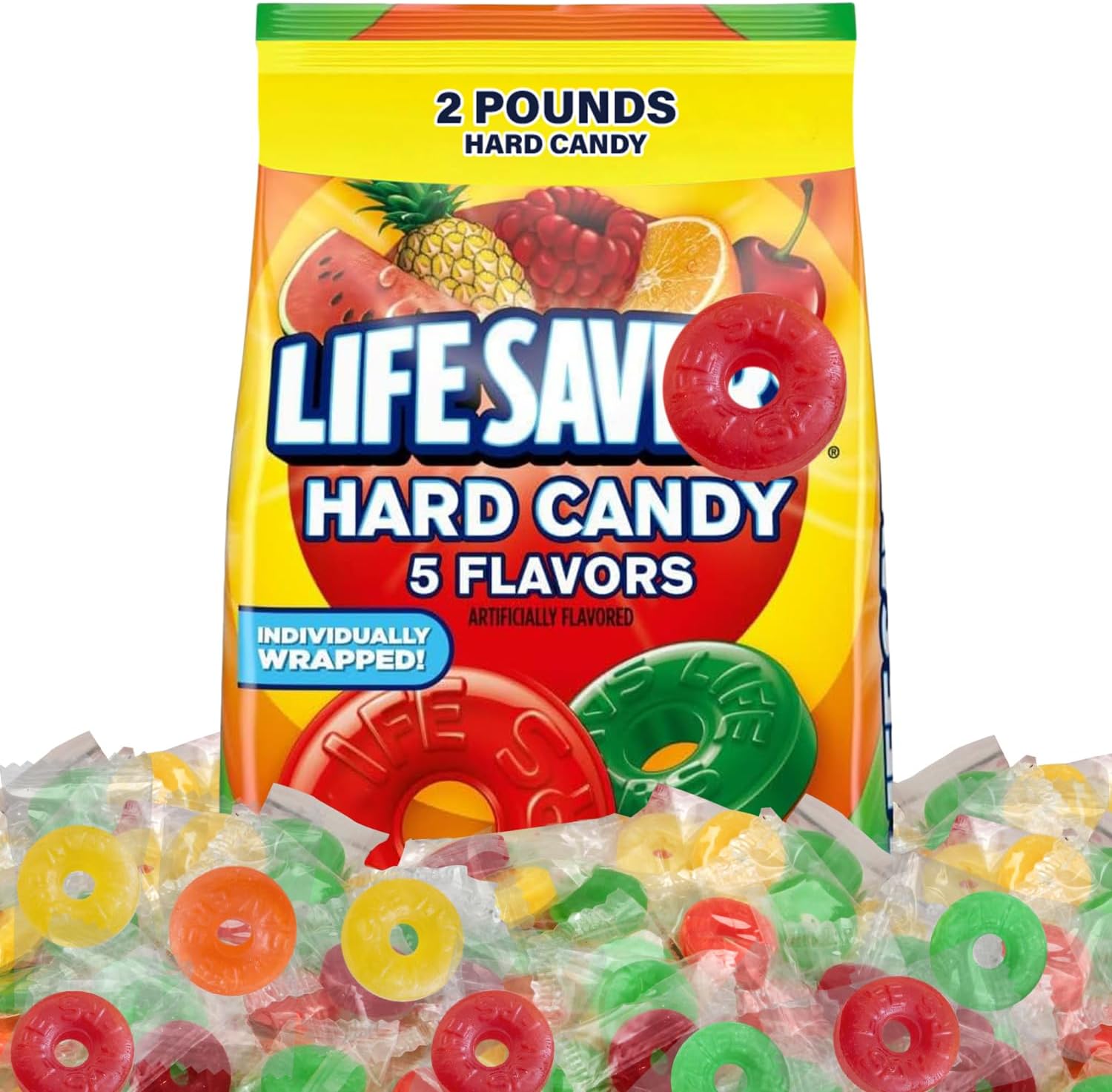 Assorted Hard Fruit Candy Bulk - Bulk Candy Individually Wrapped, Ideal Candies Bulk for Buffets and Party Favors or Snacking at Home, Perfect for Sharing with Friends and Family. 2 Pounds