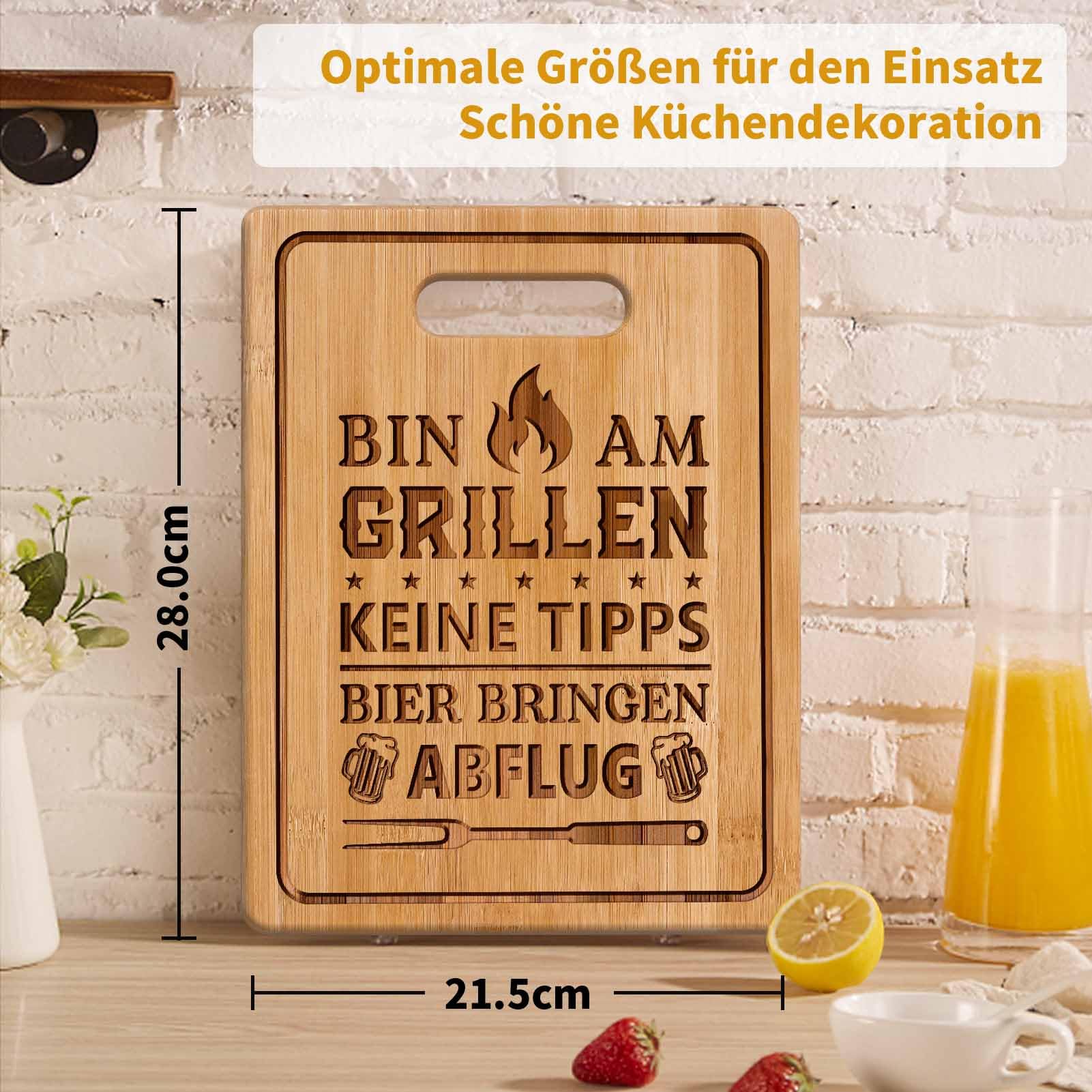CheriGift Geschenke für Männer, Grill Bambus Schneidebrett für Männer, Lustige Geschenke für Papa Opa Geburtstag Vatertagsgeschenk