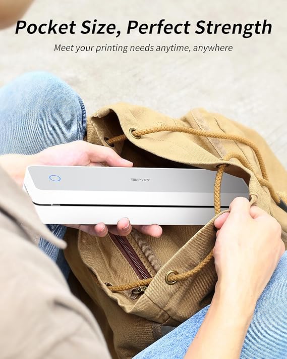 iDPRT Portable Thermal Printer, MT610 Pro Wireless for Travel, 300DPI Bluetooth Inkless Printer Support 8.5 X 11 US Letter& A4&A5 Thermal Paper for Home, Compatible with iOS, Android, Laptop, White