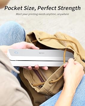 iDPRT Portable Thermal Printer, MT610 Pro Wireless for Travel, 300DPI Bluetooth Inkless Printer Support 8.5 X 11 US Letter& A4&A5 Thermal Paper for Home, Compatible with iOS, Android, Laptop, White