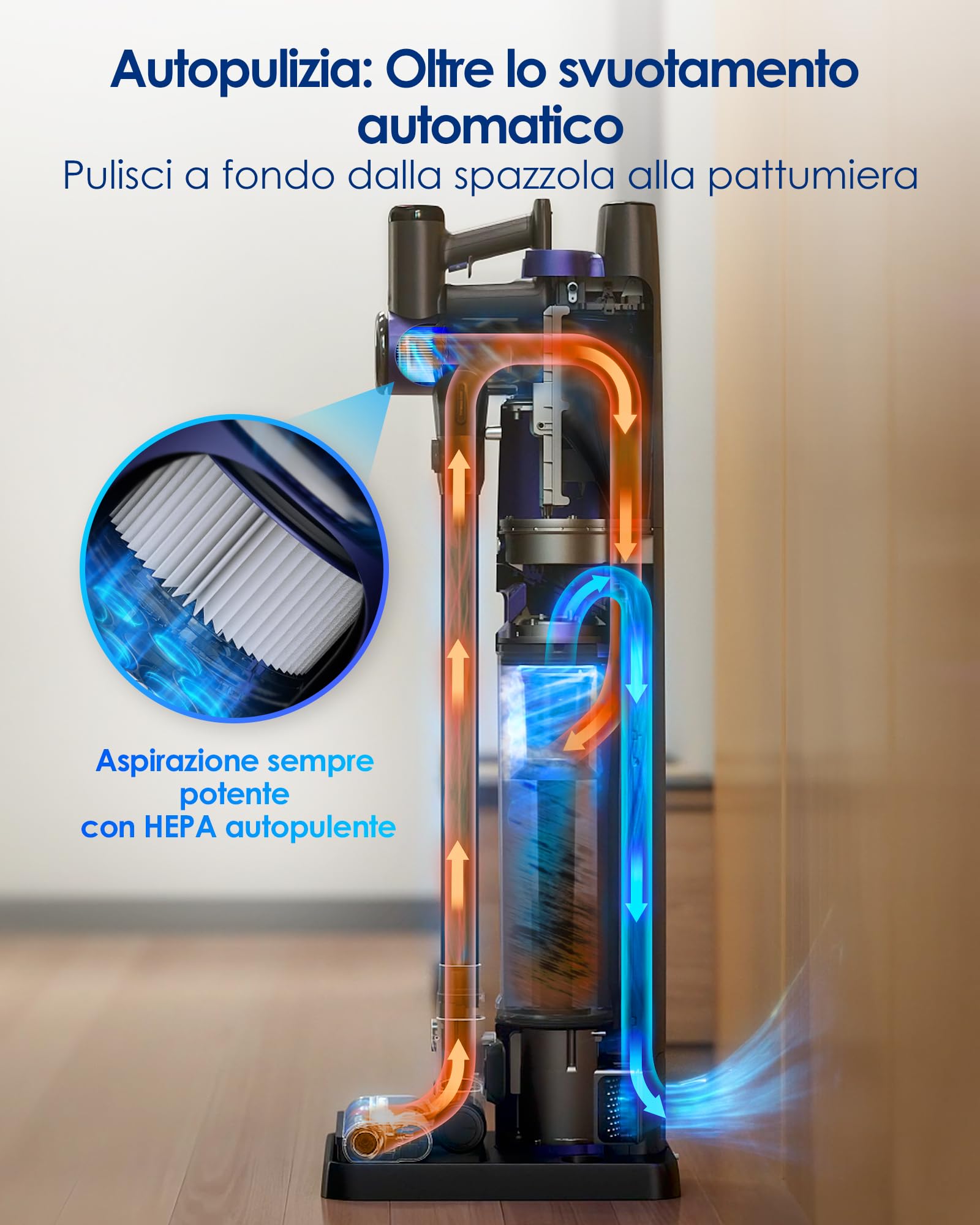 Tineco PURE ONE Station Pet aspirapolvere a bastone senza filo, stazione con autopulizia, spazzola ZeroTangle, leggero, aspirapolvere portatile