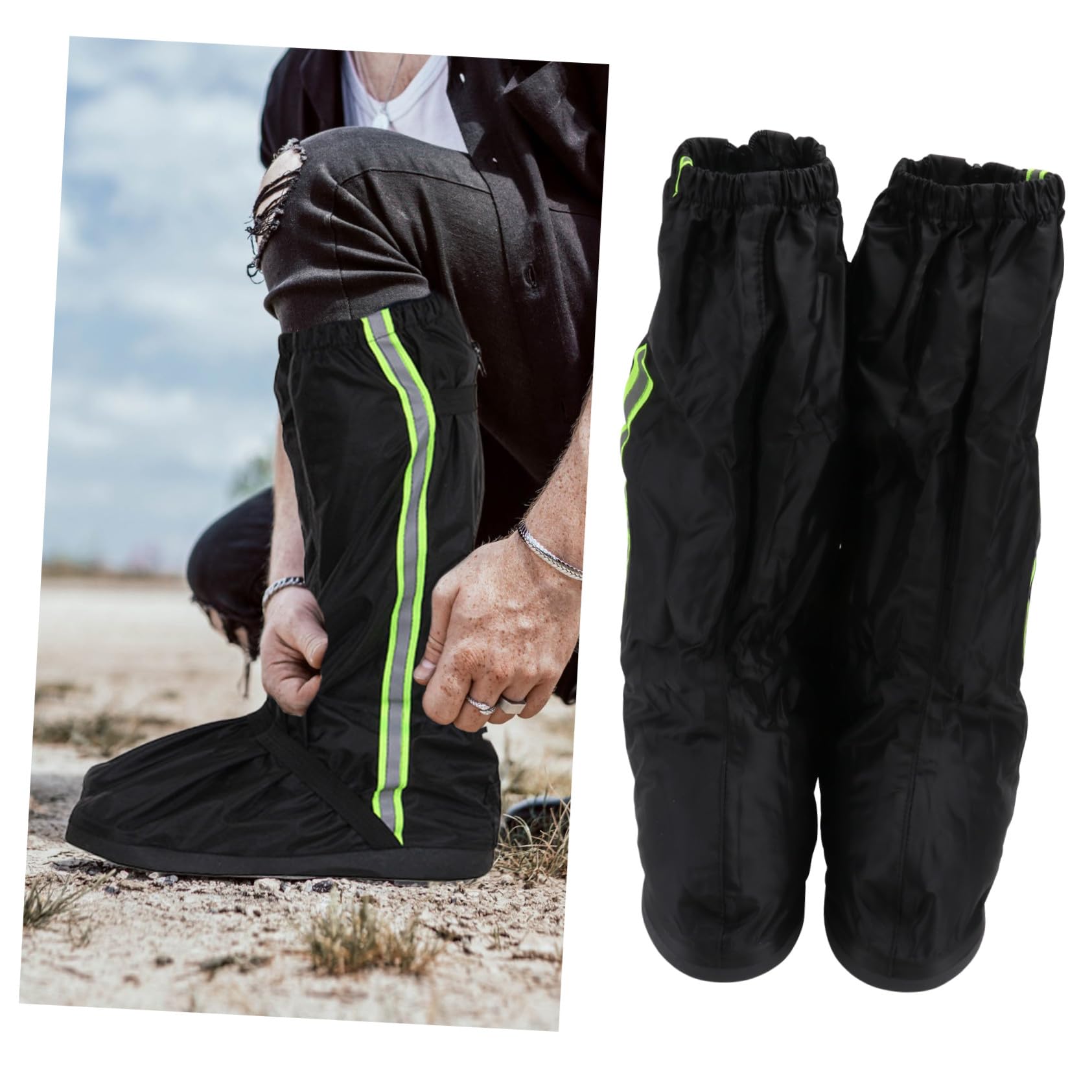 Polainas Impermeables de Oxford para Exteriores, Ligeras y Cómodas, Protección para Piernas y Ropa en Senderismo y Mochila Negro