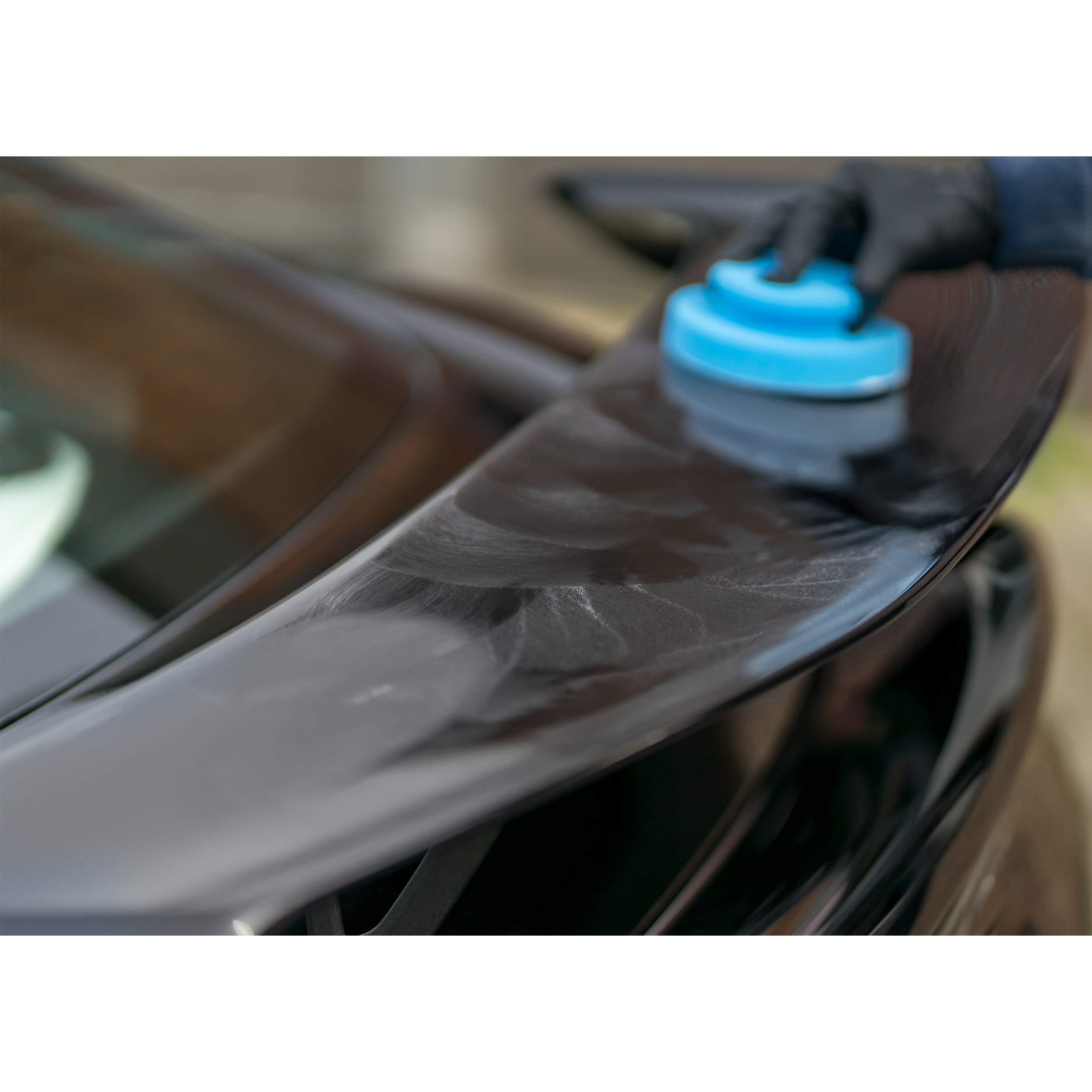 detailmate Set lucidante per auto con Menzerna Medium Cut One-Step-Polish 3in1 250ml + spugna per lucidatura realizzata in Germania Ø130mm + panno in microfibra ultra soffice + 1 guanto protettivo
