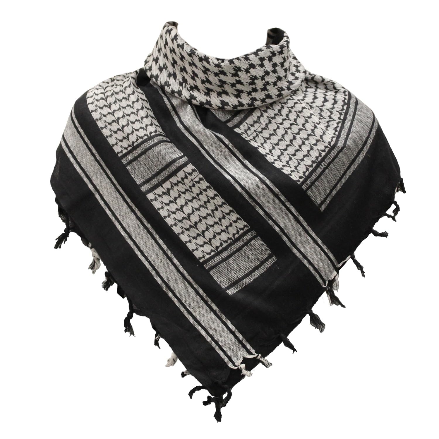 Cotton Shemagh Keffiyeh Scarf – Lightweight Tactical Desert Head Neck Wrap, Sun Protection Outdoor Scarf for Summer Hiking