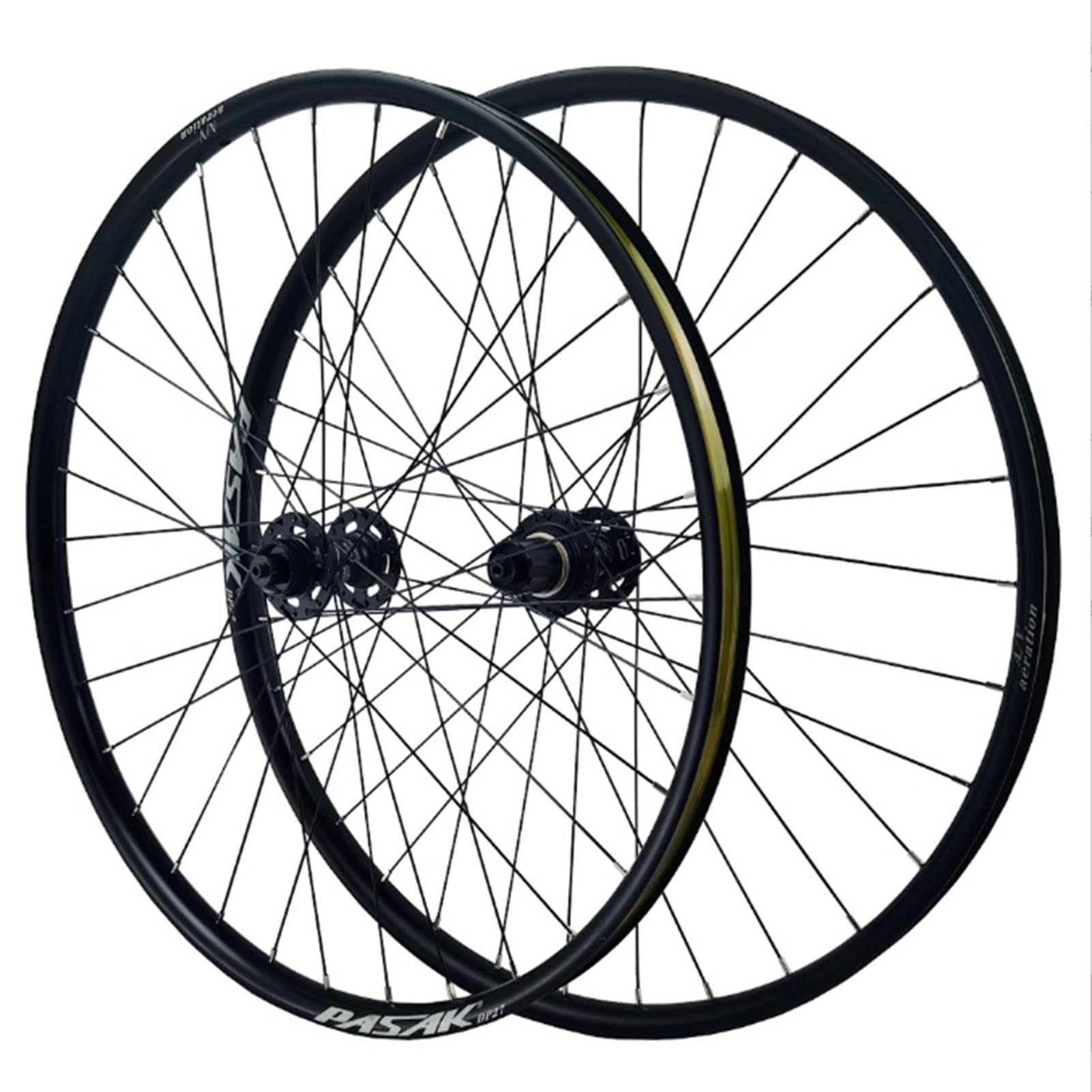 Set Ruote MTB 26" in Lega di Alluminio, 27,5/29 Pollici, 32 Fori Mozzo Anteriore 2 Posteriori 4 Cuscinetti Perno Passante/sgancio Rapido Adatto for Pneumatici 1,5-3,0 Pollici