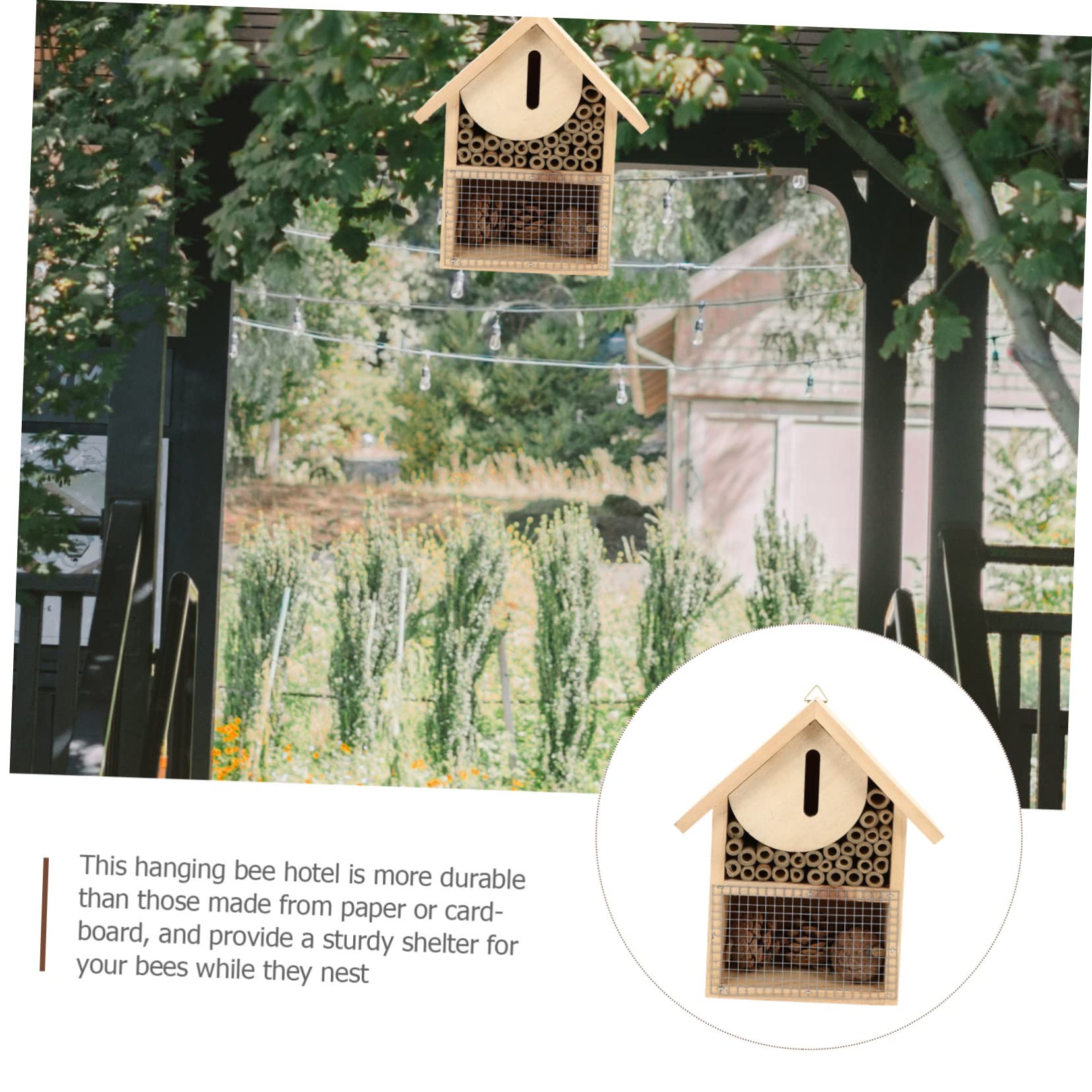Bienenhaus Dekoratives Hängehaus mit Haken Leicht Aufzuhängen für Garten Bienenunterstand