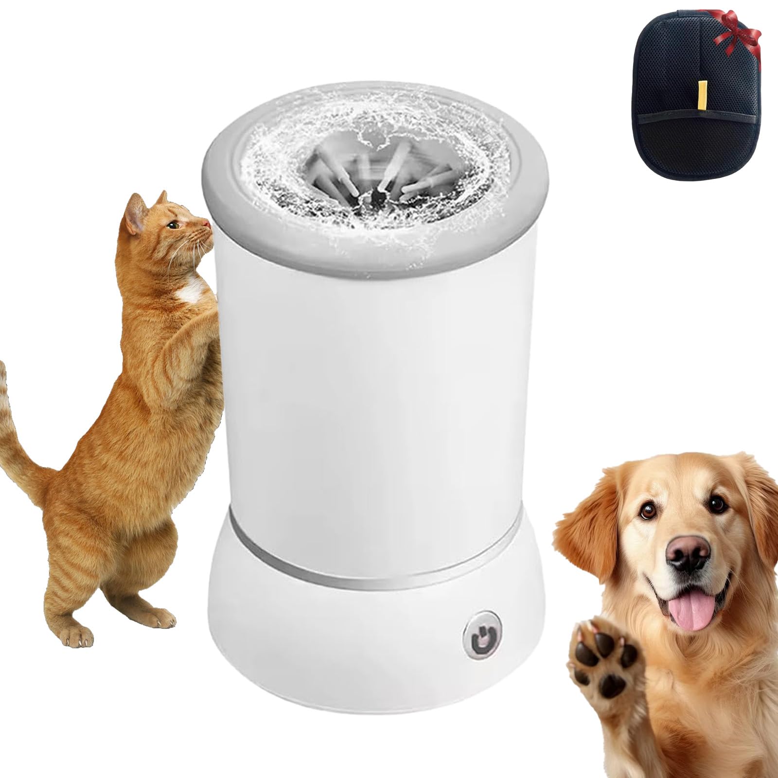 Pfotenjoy Pawclean Pro, Pfotenjoy Pfotenreiniger Für Hunde, Sanfte 360°-Reinigung, Extra Leise & Stressfrei, Usb Wiederaufladbar, Blitzschnell Gereinigt, Ultralange Standby-Zeit (A)