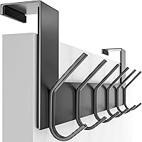 Vista 1 de SKOLOO Gancho para puerta – para puertas de hasta 1-3/4 pulgadas de grosor, negro, no requiere montaje, acero inoxidable, perchero de puerta