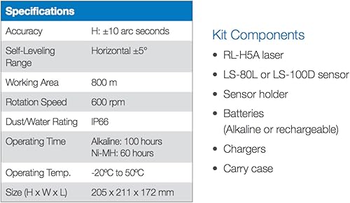 Miniatura 6 de Topcon RL-H5A - Láser rotativo horizontal autonivelante con libro de campo EDEN, caída de clasificación IP66, resistente al polvo, resistente al