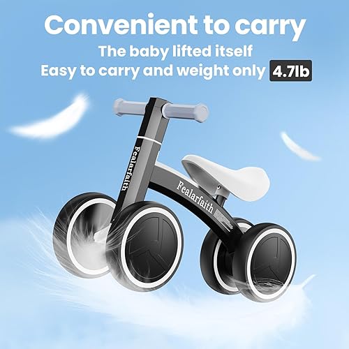 Miniatura 3 de Bicicleta de equilibrio de bebé para niños de 1 año, primera bicicleta para niños pequeños con 4 ruedas de iluminación coloridas, bicicleta de