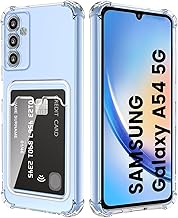 DEVASO Transparente Silicona Funda para Samsung Galaxy A54 5G con Tarjetero Cuatro Esquinas Anti-Caídas TPU de Cartera para Porta Tarjetas Carcasa Airbag Anti Arañazos Case