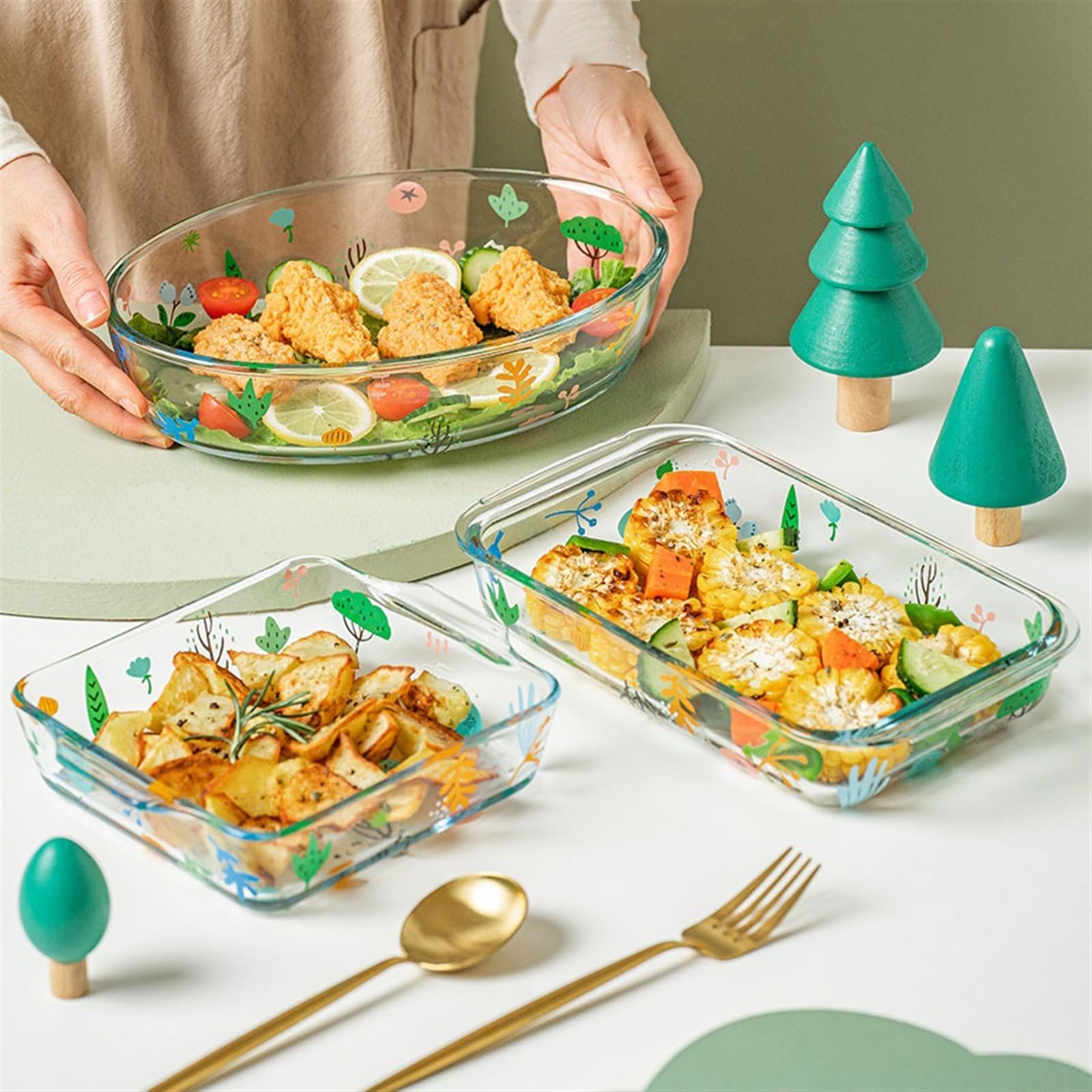 Plat de cuisson en verre, bol riz, assiette à haute teneur Borosilicate Pain(700ml)
