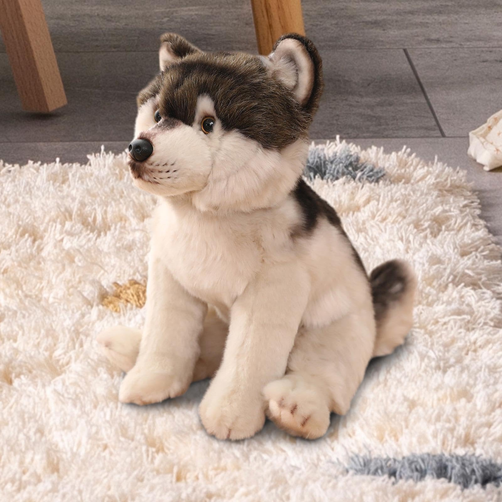 Peluche a Forma di Cane, Ideale Come Regalo E per Giocare con I Bambini, Lupo