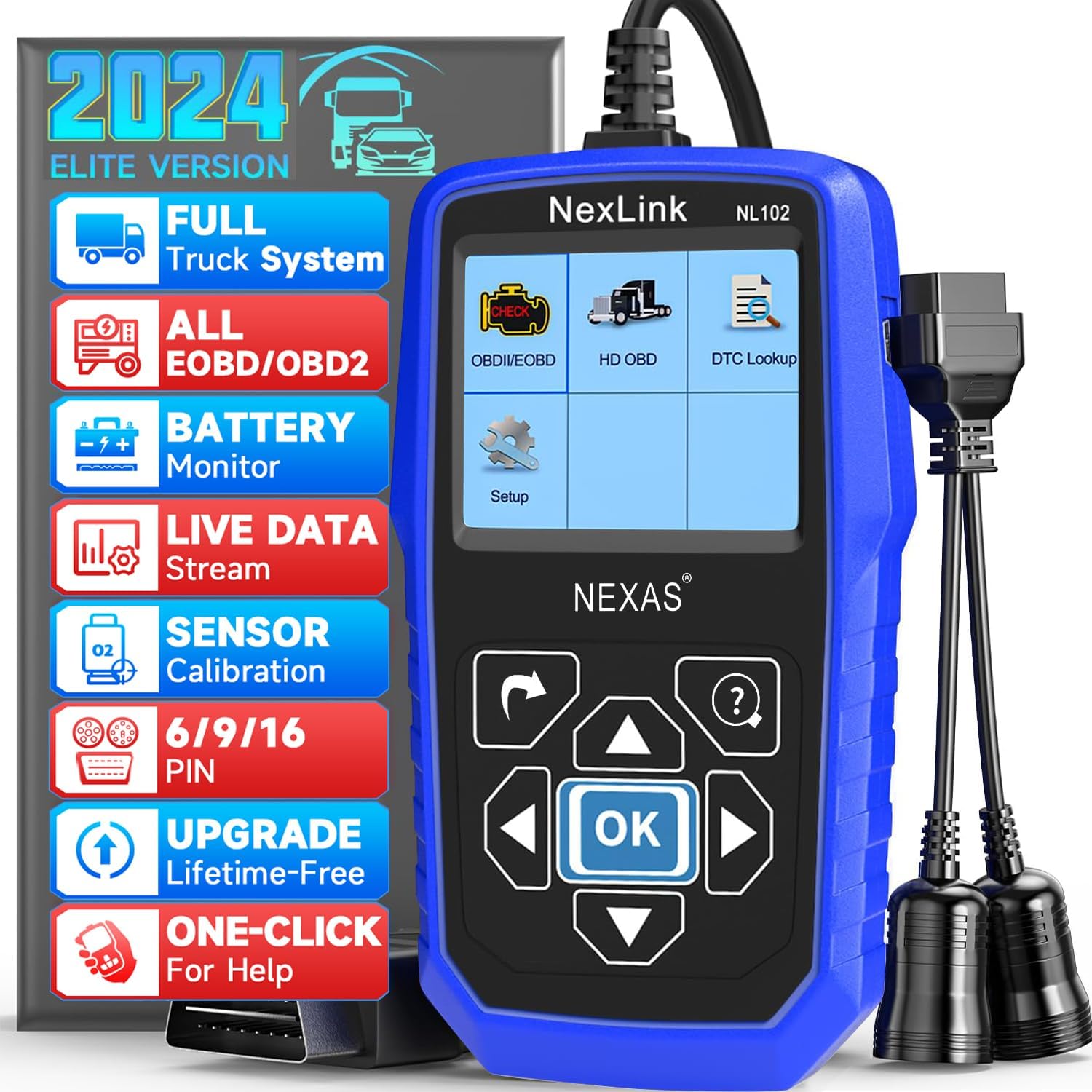 NEXAS Heavy Duty Truck Scanner NL102 OBD/EOBD+HDOBD