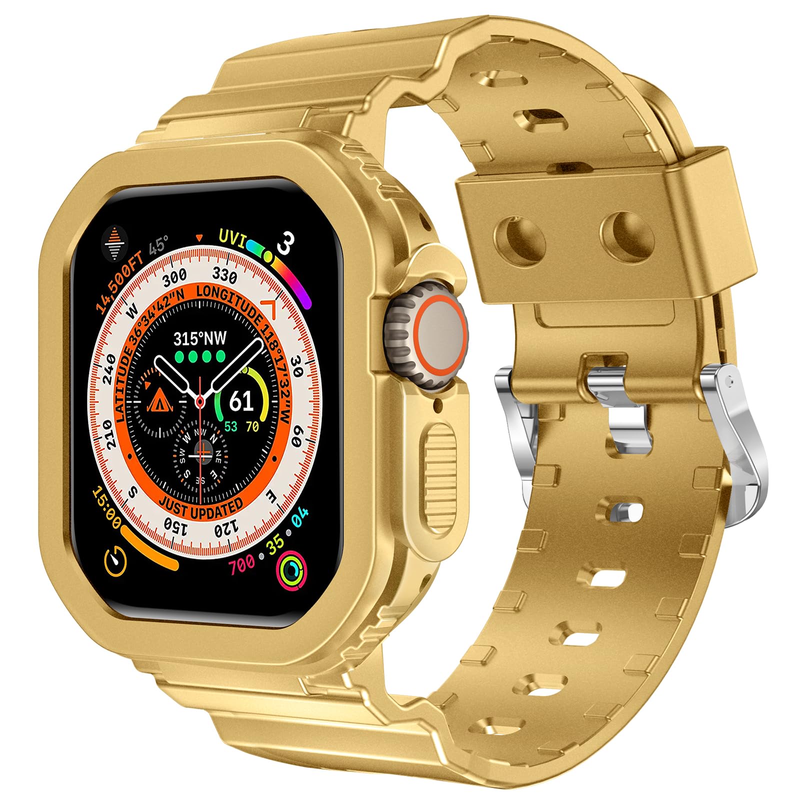 XYF Compatible for Crystal Clear Apple Watch Bands, 45mm 44mm 42mm 41mm 40mm 38mm Bumper Case for Men Women Jelly Sport Case Band for iWatch Ultra 2/1 Series 9 8 7 SE/6 5 4 3 2 1