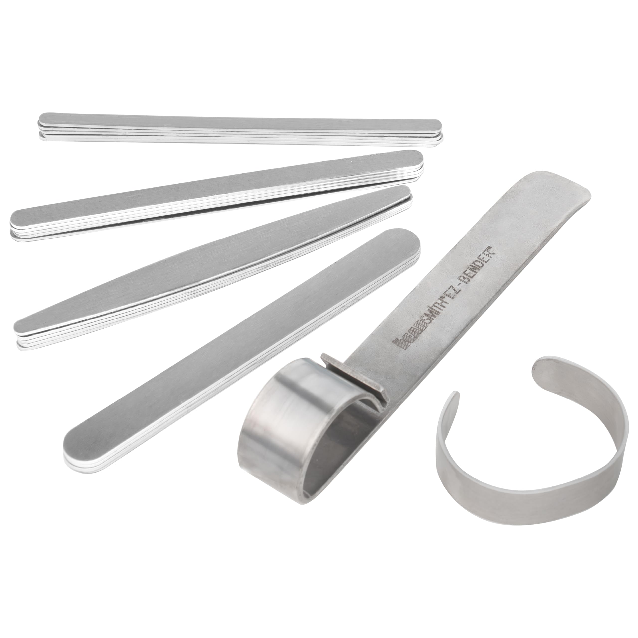 he Beadsmith EZ-Bender zestaw bransoletek – narzędzie do gięcia prętów 7 cali z 20 szt. aluminiowych metalowych półfabrykatów, 15 cm każda, idealne do łatwego tworzenia bransoletek mankietowych