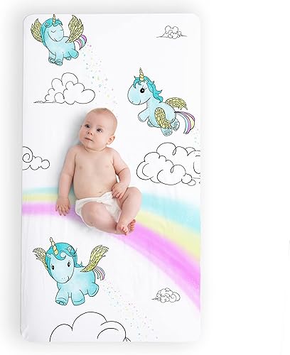 Miniatura 1 de JumpOff Jo - Sábana bajera para cuna, sábana bajera 100% algodón súper suave para colchones estándar de cuna y camas de niños pequeños, 28 pulgadas