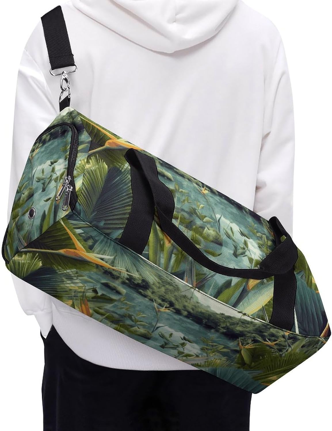 Gym Bag for Men Travel Duffle Bag Tropical Landscape Tote Bag Weekender Duffel Bag Weekender Bag for Sports