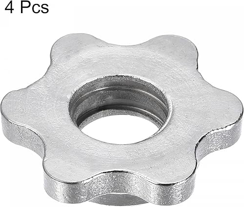Miniatura 3 de uxcell Tuerca hexagonal para mancuernas, 4 tornillos antideslizantes de 0.98 pulgadas para levantamiento de pesas con mancuernas