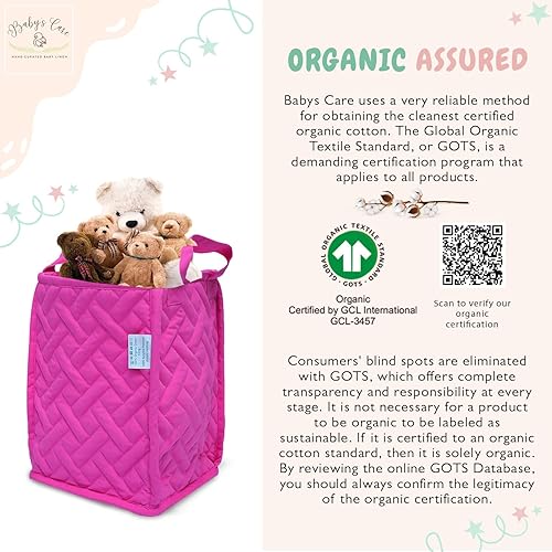 Miniatura 6 de Cesta de lavandería con asas, 100% algodón orgánico, cesta para organizar juguetes y juguetes de niños, decoración de guardería, cesta de regalo