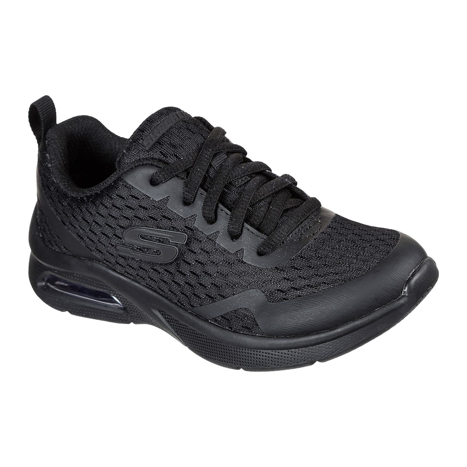 Skechers Boy's Microspec Max Sneakers, Black Textile & Trim, 12 UK Child
