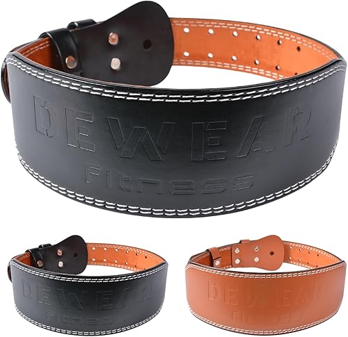 Miniatura 2 de Cinturón de cuero para levantamiento de pesas, soporte lumbar acolchado de 4 y 6 pulgadas, 10 agujeros ajustables, cinturón de peso para gimnasio,