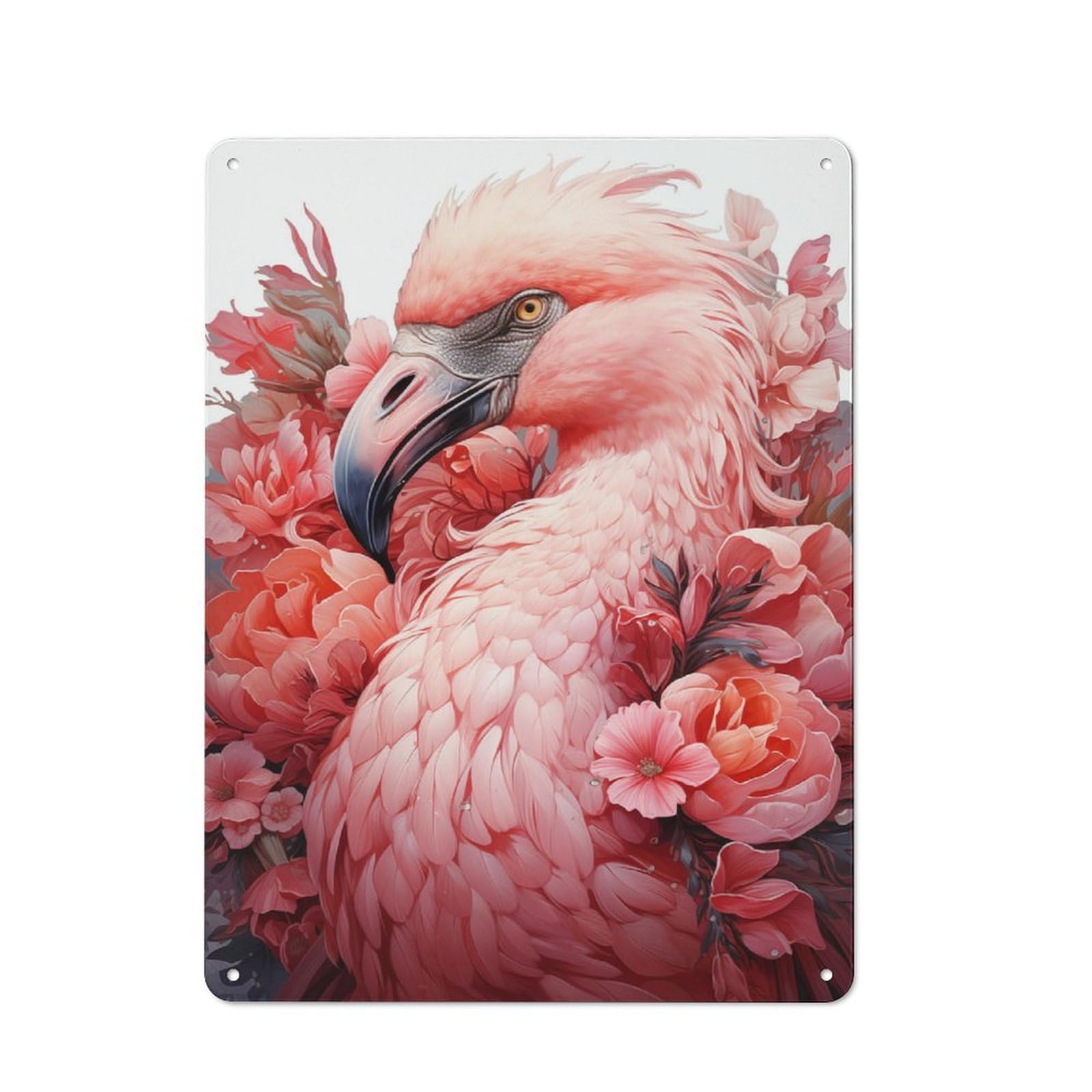 Junmoney Flamingo Lesser 40X30cm Industrial-Style Tin Sign With For Hallway Wall, A Metal Wall Feature For A Newly Arranged Hallway