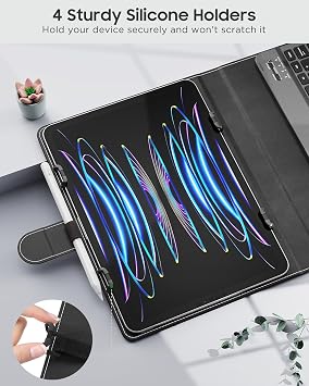 MoKo Universal QWERTY Keyboard Case Fit 9-11 Inch Tablets,Black