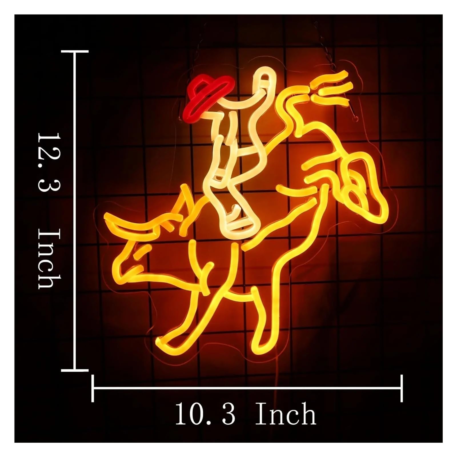 LED néon signe Rodeo – Panneau Néon USB, Lumière LED À Intensité Variable, Pour Bar, Fête D'anniversaire, Salle De Jeu, Décorations Chambre Coucher 12.3x10.3in