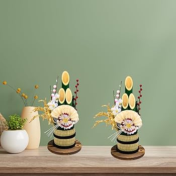 Amazon.co.jp: NEKOMI 【造花ミニ門松シリーズ】鶴と華やかな扇 迎春