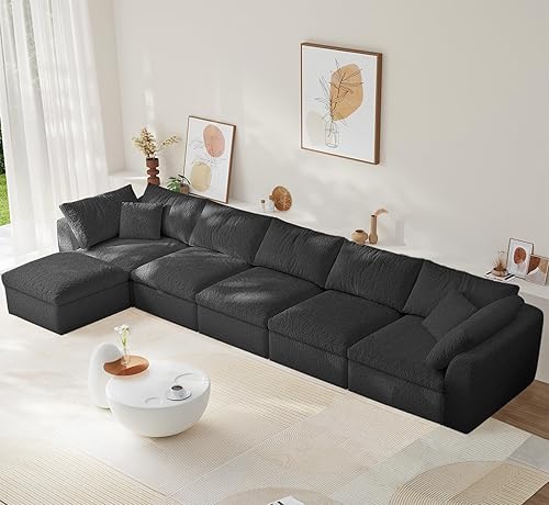 Miniatura 14 de Cloud - Sofás seccionales para sala de estar, sofá convertible con otomana, sofá modular con asiento profundo, no requiere montaje con almohadas