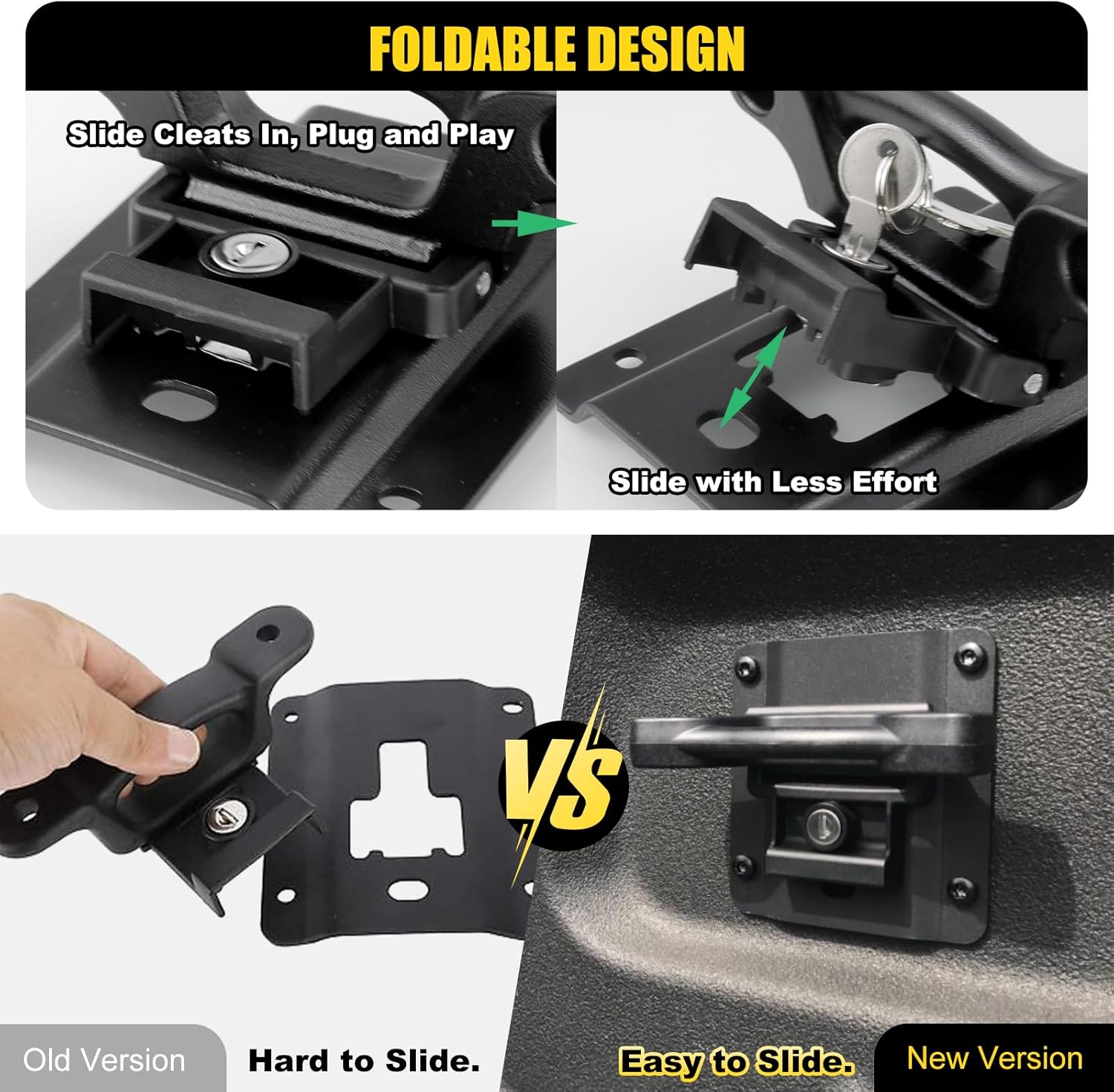 Sporacingrts 4 Pcs ruck Bed Tie Down Anchors with Cleats & Plates, Compatible with Ford F150 F250 F350 & Raptor 2015-2024 2025,Super Duty Models